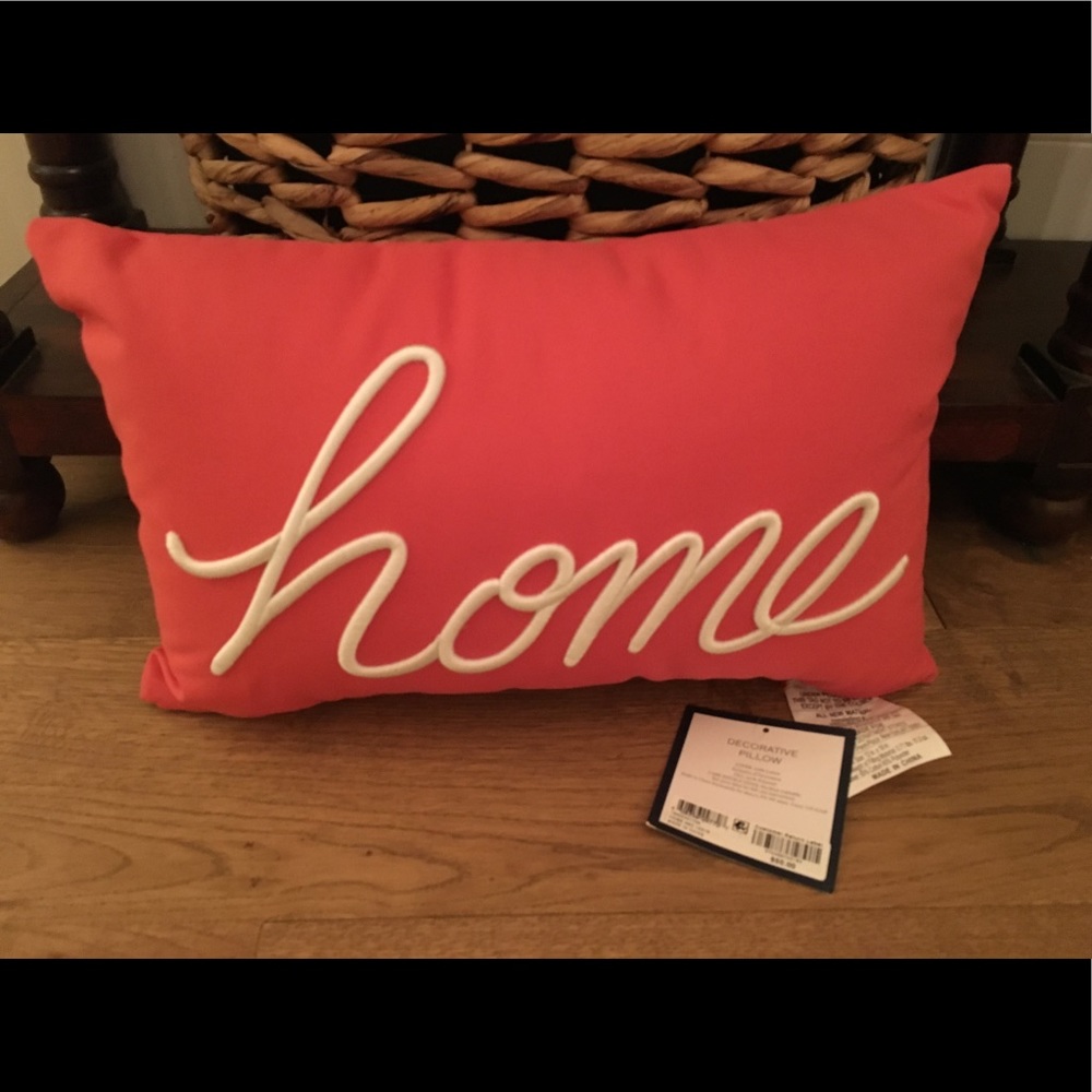 Home Accent Pillow Coral White lumbar NWT